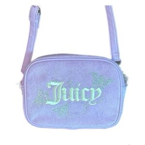 NWT Juicy Couture Lavender Velour Crossbody Bag Y2K Glitter Logo Mini Purse